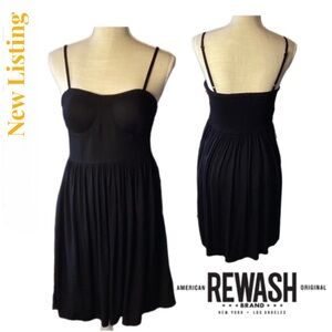 Rewash Brand Womens S Dress Black Ruched Back Mounded Cup Pleat…